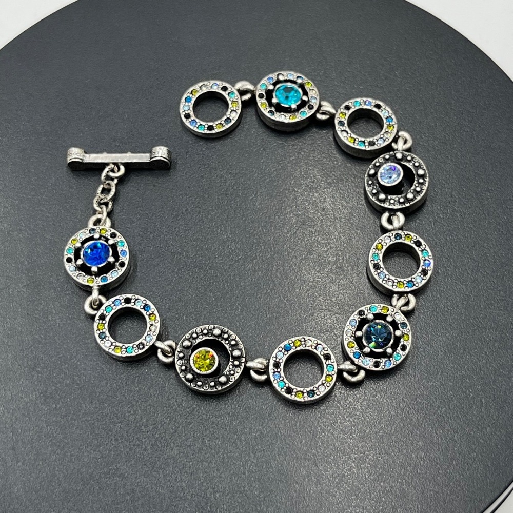 Patricia Locke Rare Archival
Concentric Omni Crystal Rainbow Bracelet USA